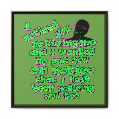 noticed you noticing - framed canvas art (green)