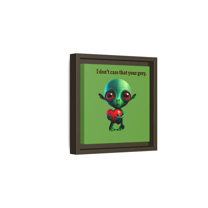 I don't care that your grey - framed canvas art (green)