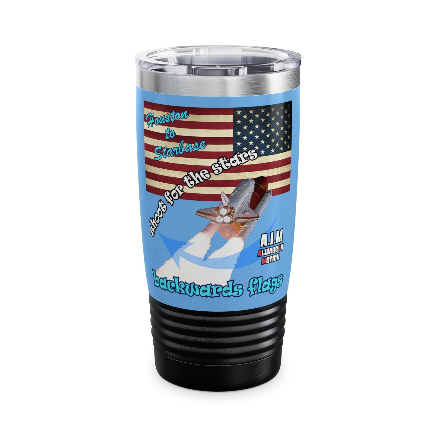 shoot for the stars - Ringneck Tumbler, 20oz (light blue)