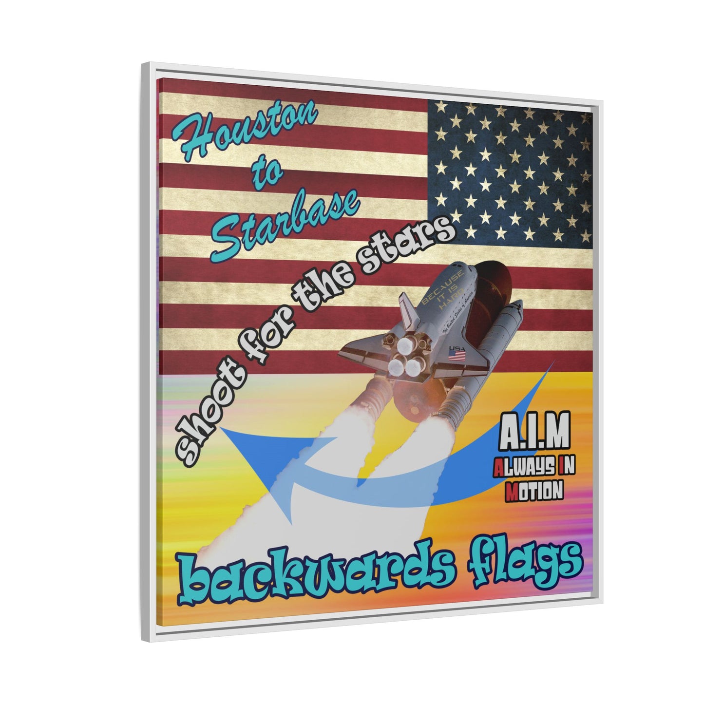 shoot for the stars - framed canvas art (color blur)