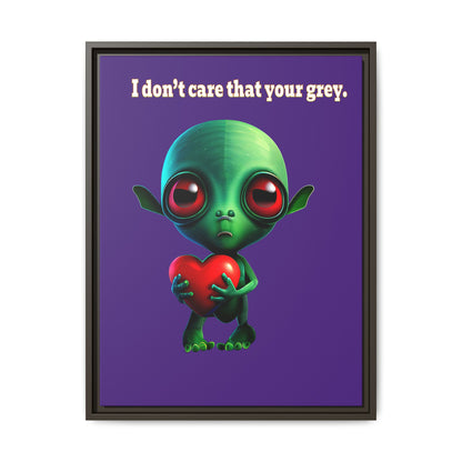 I don't care that your grey - framed canvas art (purple)