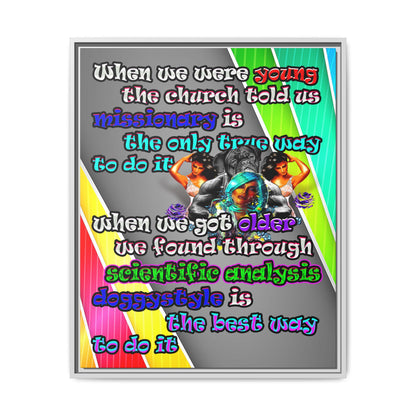 doggystyle - framed canvas art (rainbow split)
