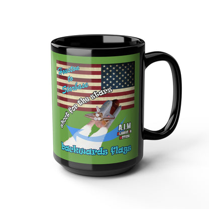 shoot for the stars - Black Mug (green)