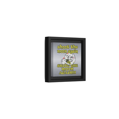 shoot the moon again - framed canvas art (brushed nickel)