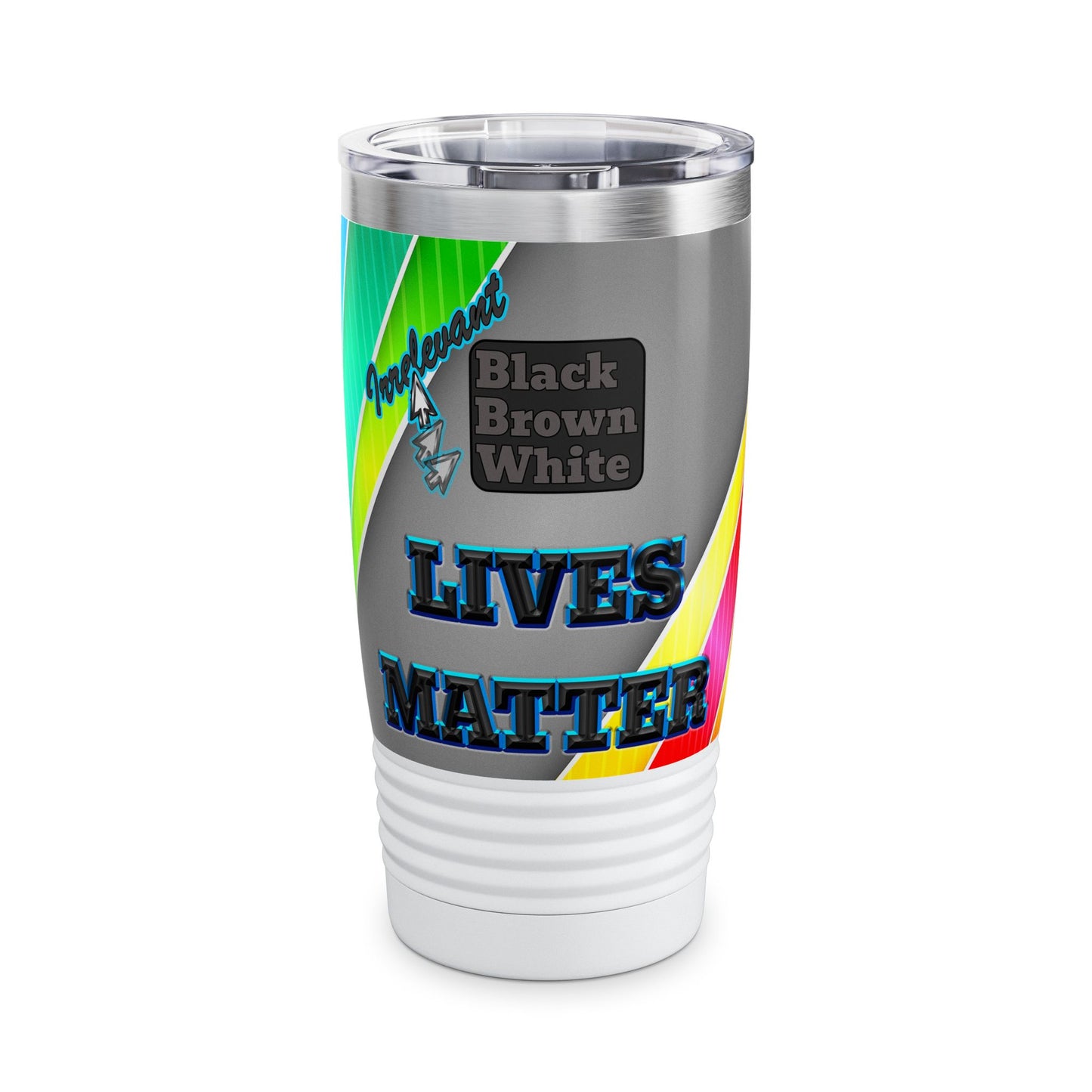 irrelevant - Ringneck Tumbler, 20oz (rainbow split)
