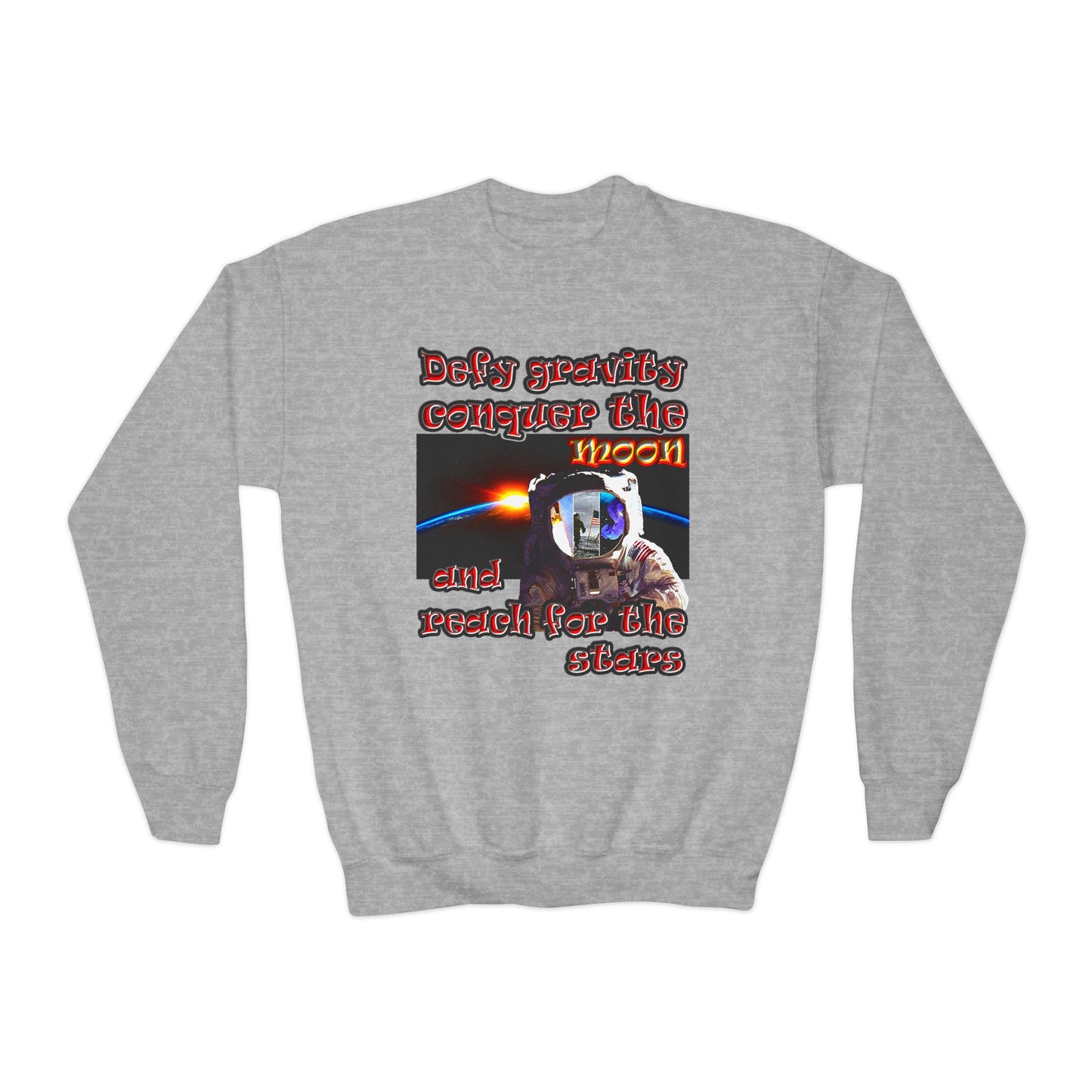 defy conquer reach - Youth Crewneck Sweatshirt