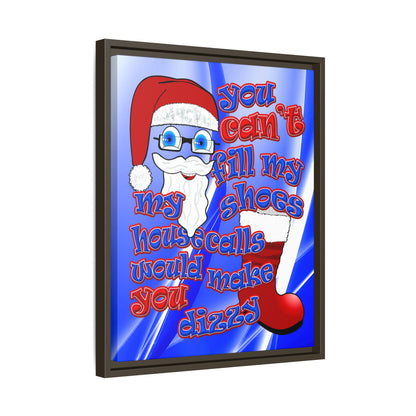 santa's shoes - framed canvas art (blue-white wave)