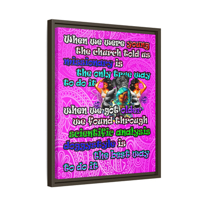 doggystyle - framed canvas art (pink swirl)