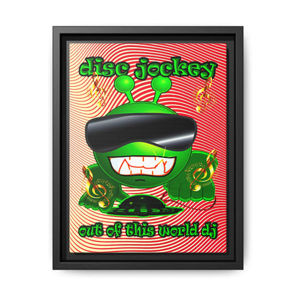 disc jockey - framed canvas art (yellow-orange wave)