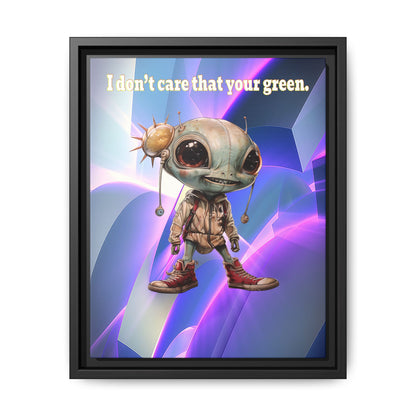 I don't care that your green - framed canvas art (grey-pink wave)