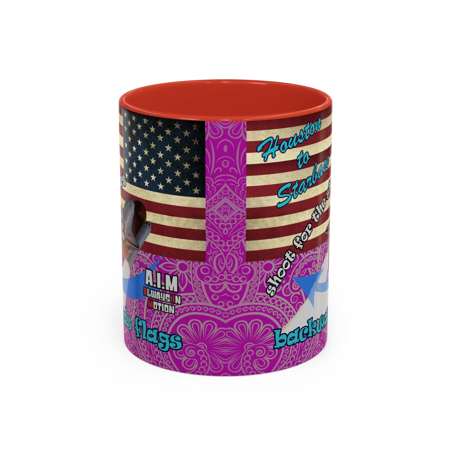 shoot for the stars - Accent Mug (pink swirl)