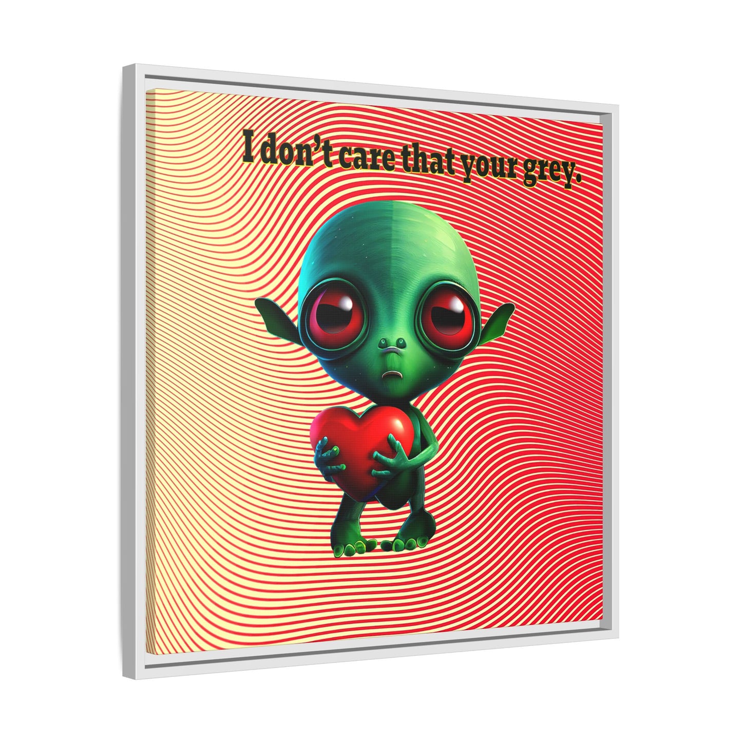 I don't care that your grey - framed canvas art (yellow-orange wave)