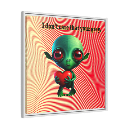 I don't care that your grey - framed canvas art (yellow-orange wave)