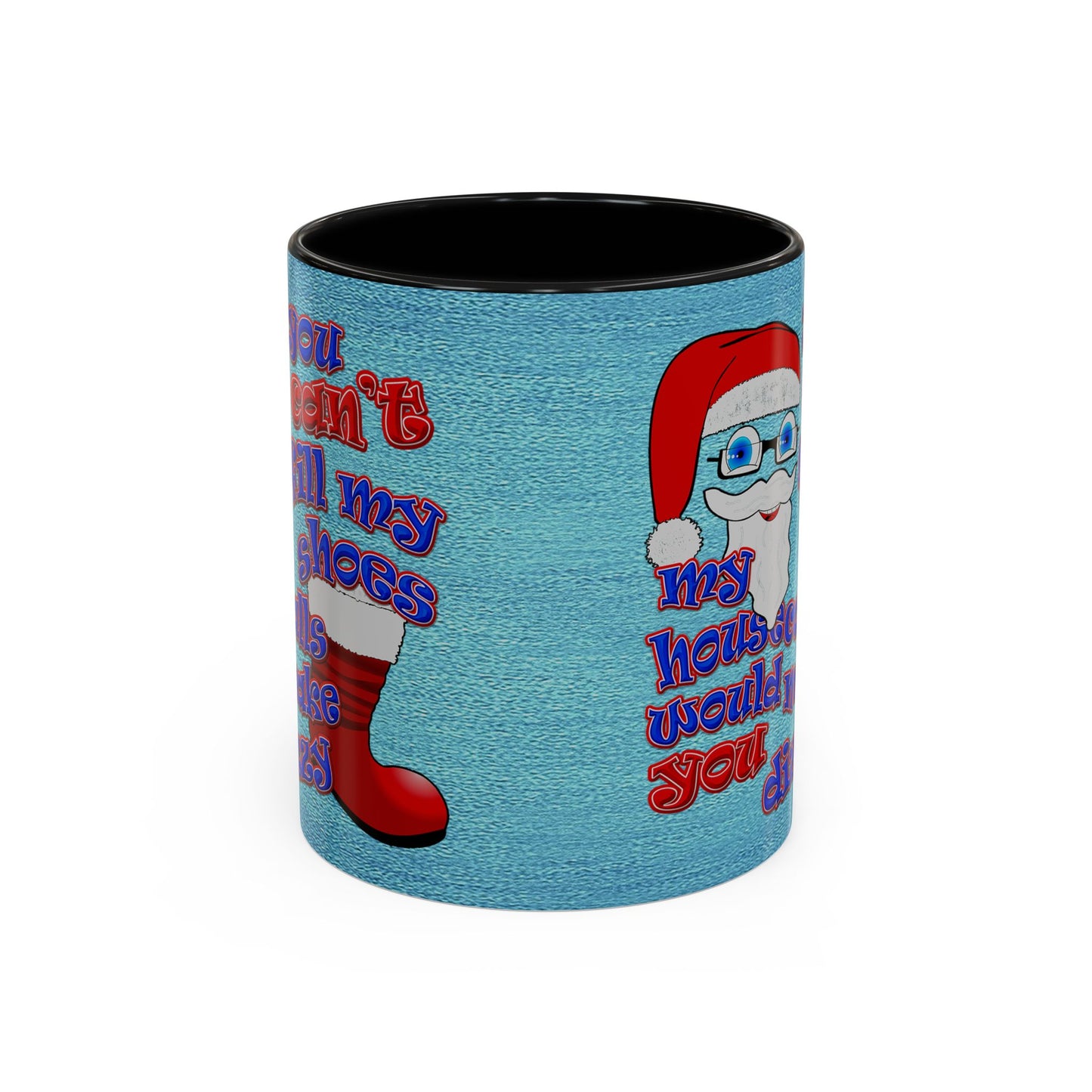santa's shoes - Accent Mug (faded dark blue)