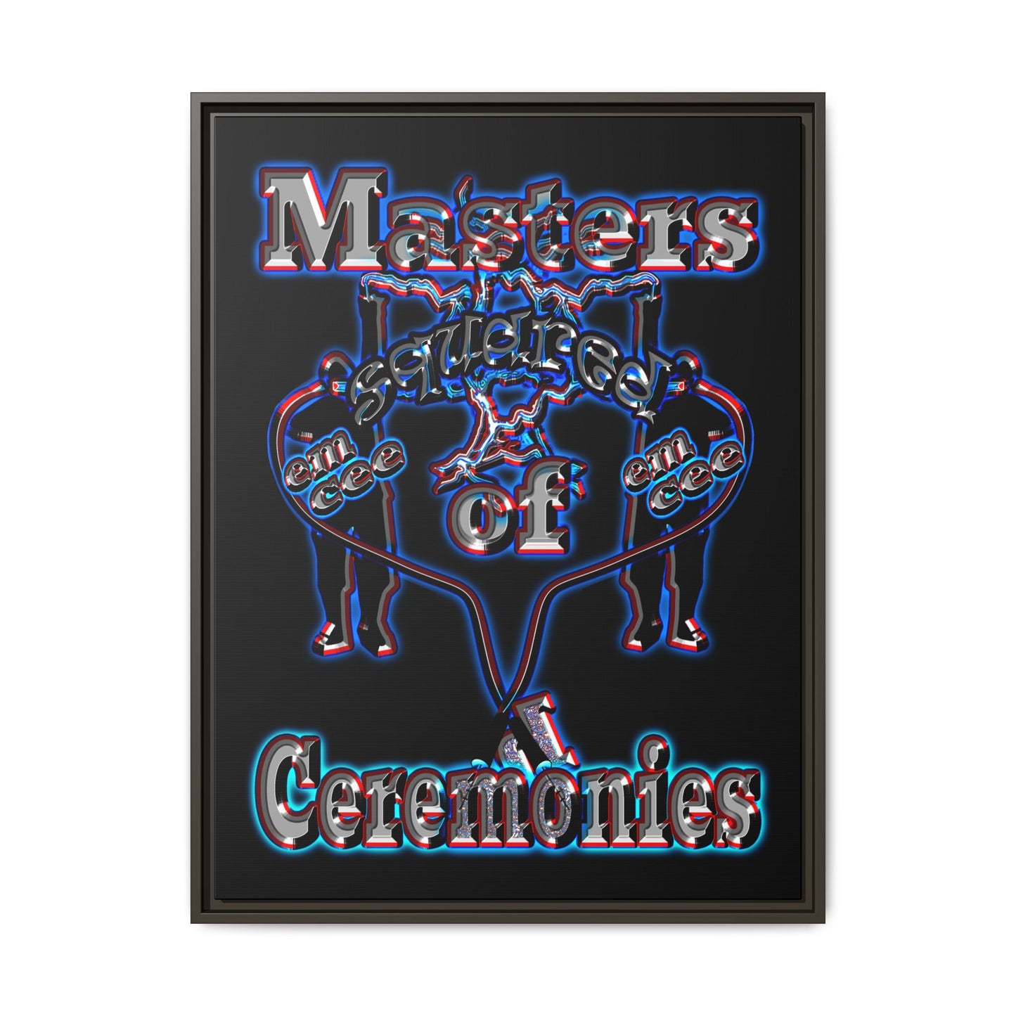 em cee squared - framed canvas art (black)