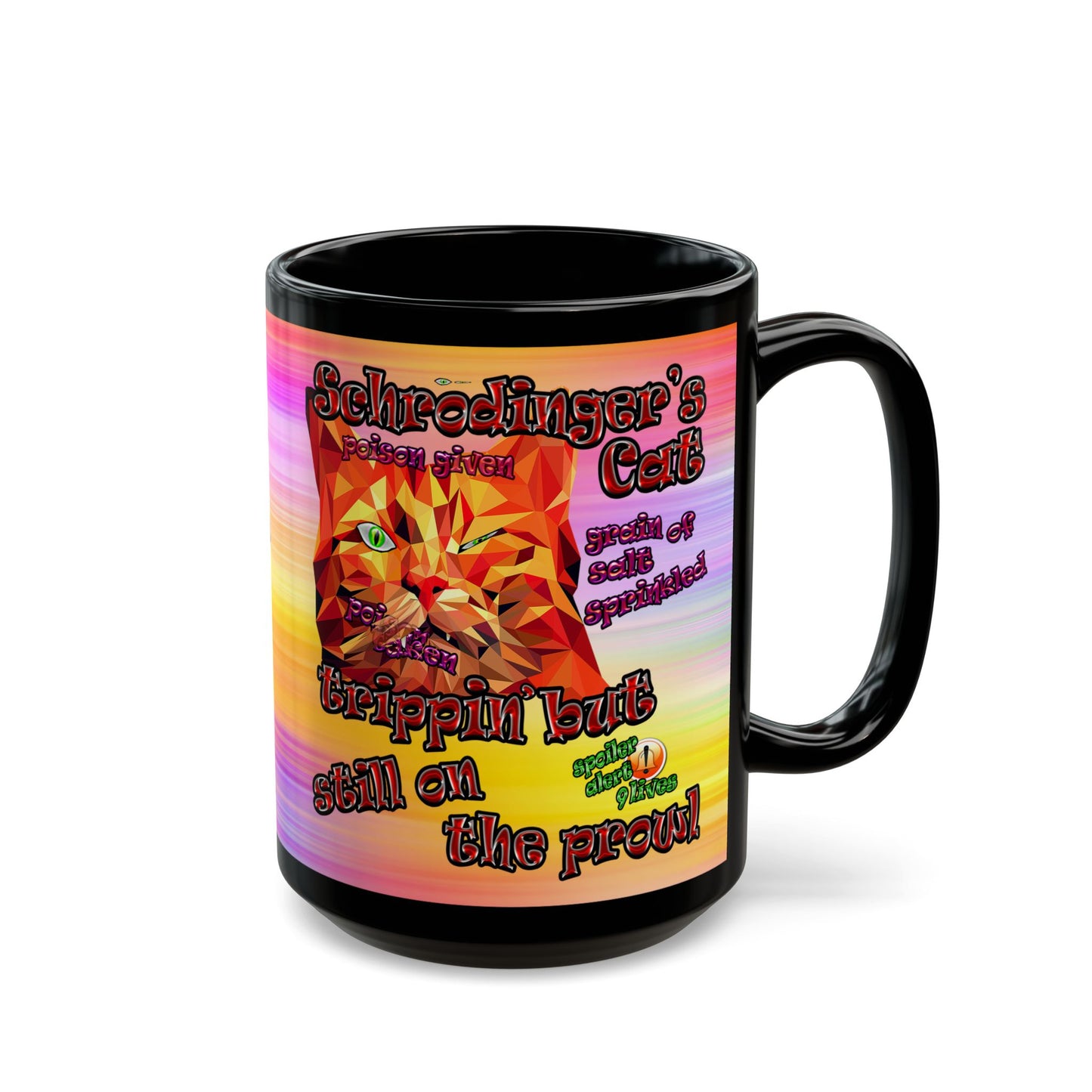 schrodinger's cat - Black Mug (color blur)