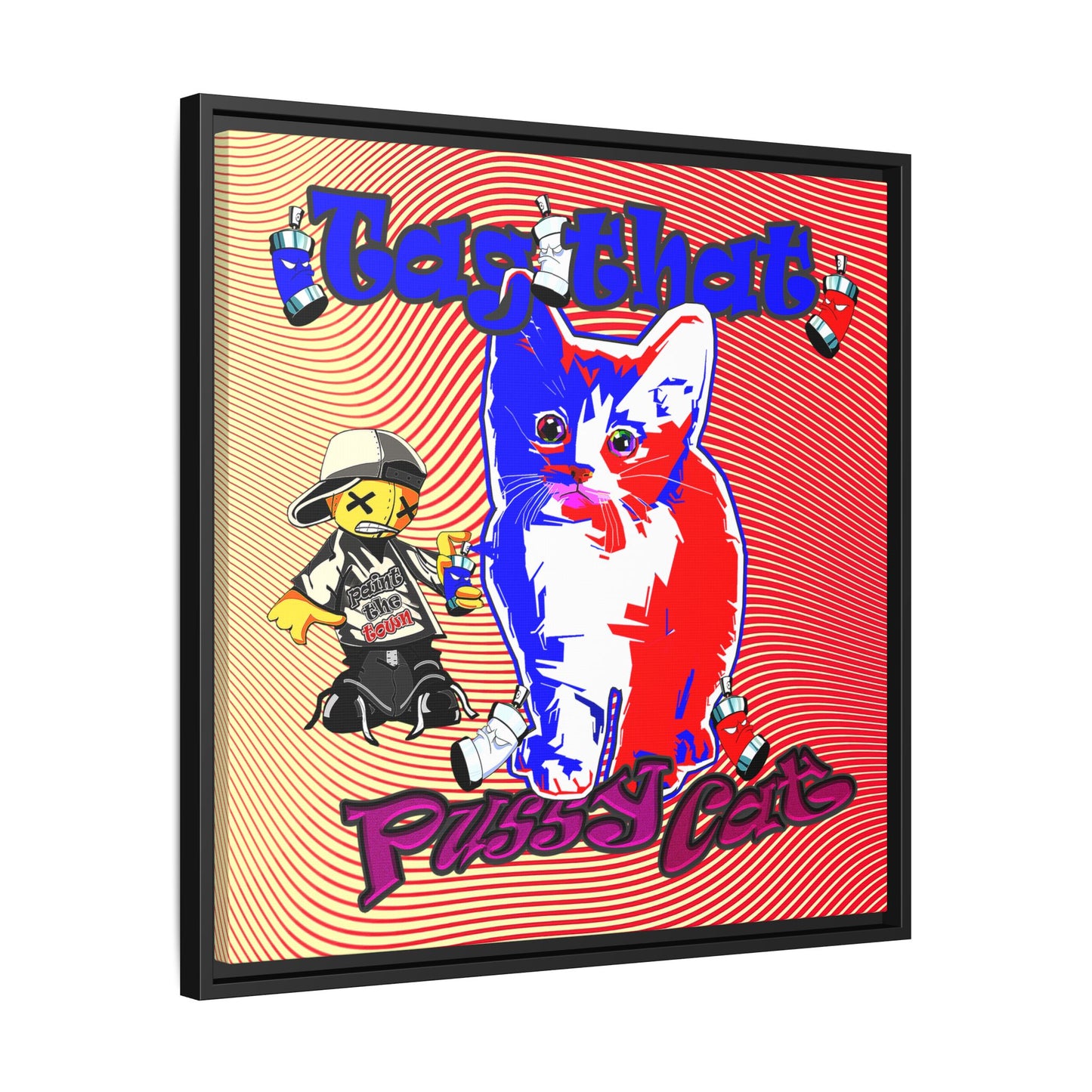 tag that - framed canvas art (yellow-orange wave)