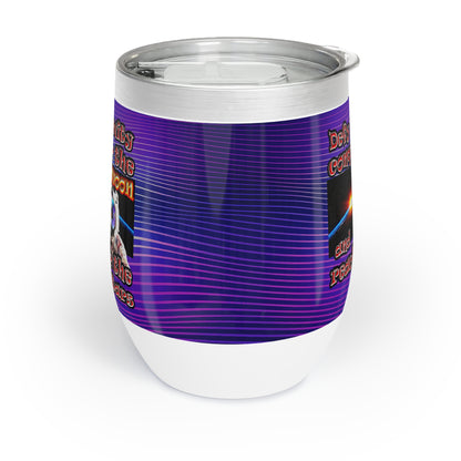 defy conquer reach - Chill Wine Tumbler (purple wave)