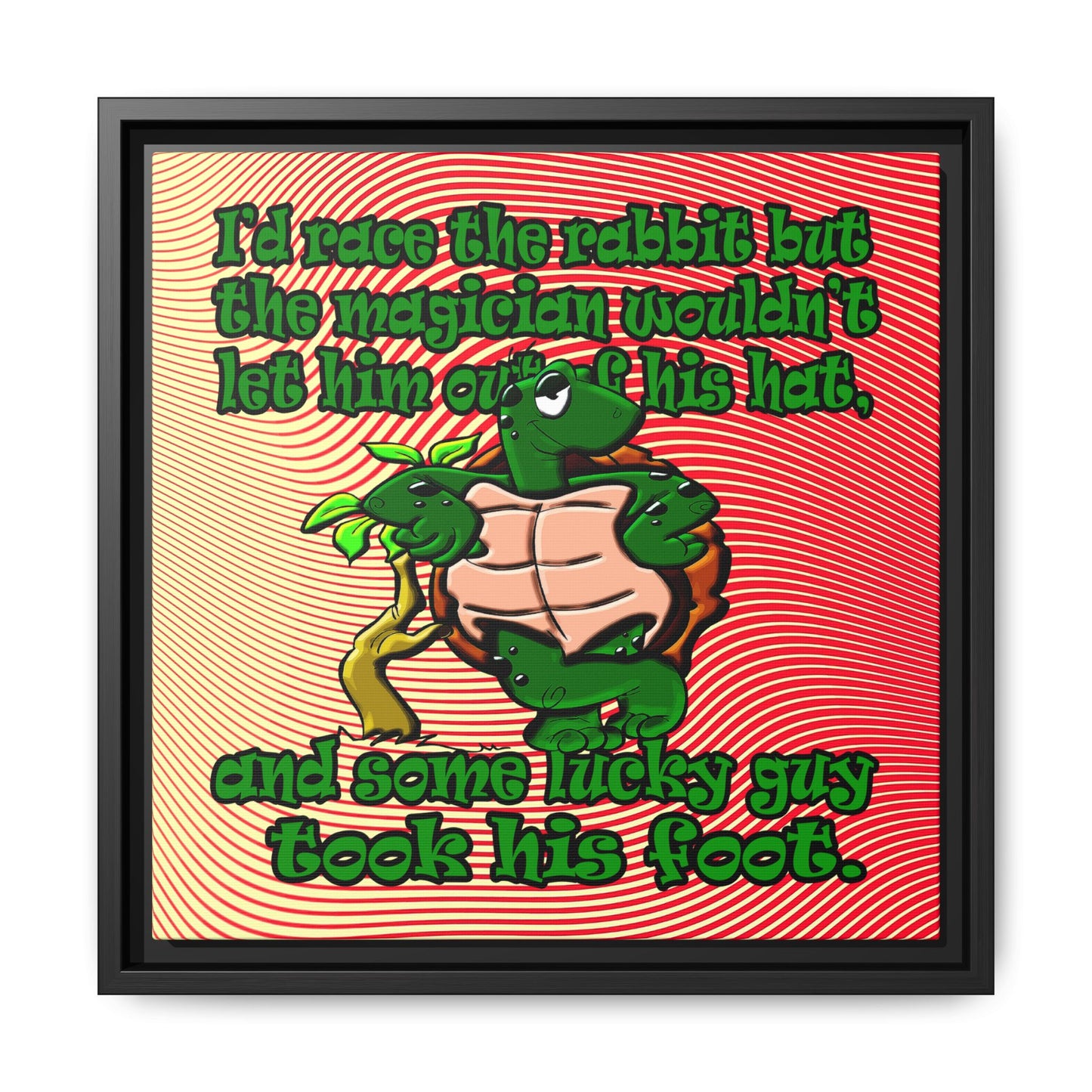 turtle race - framed canvas art (yellow-orange wave)