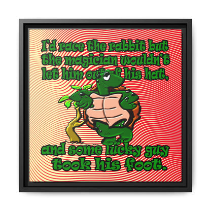 turtle race - framed canvas art (yellow-orange wave)