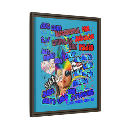 drop the beat - framed canvas art (turquoise)
