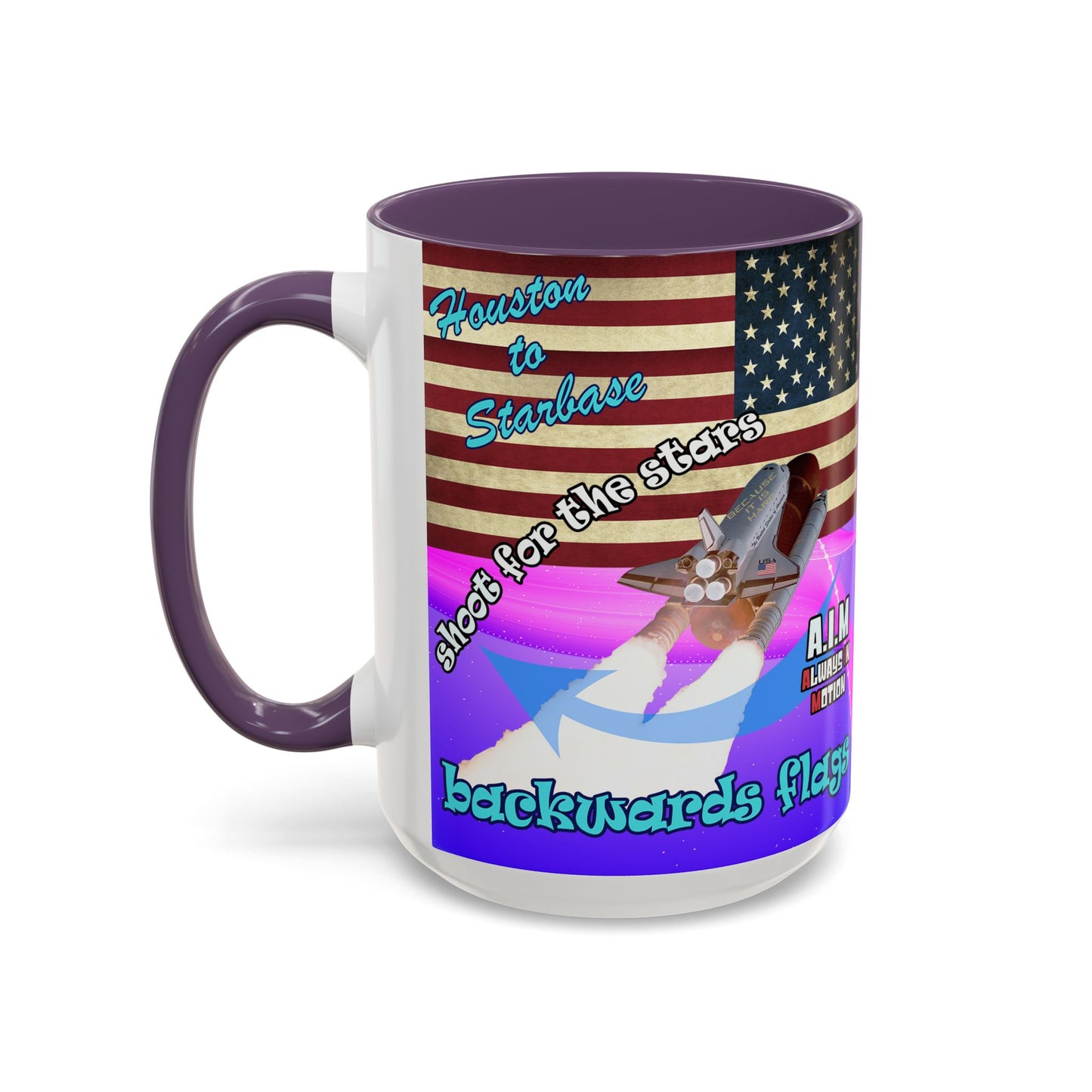 shoot for the stars - Accent Mug (purple-pink wave)