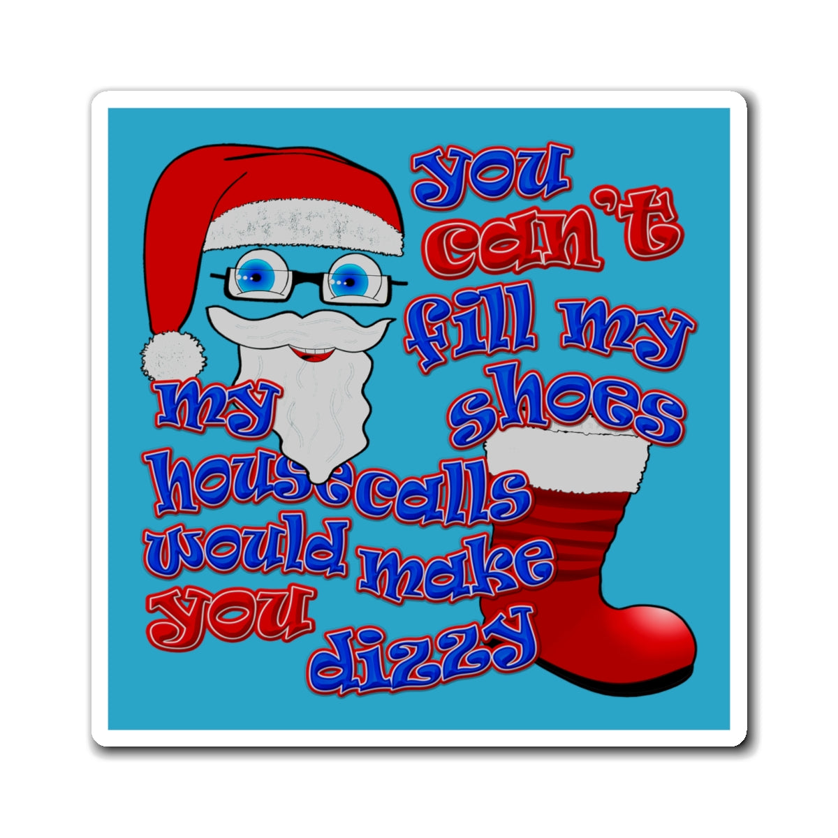 santa's shoes - Magnets - (turquoise)