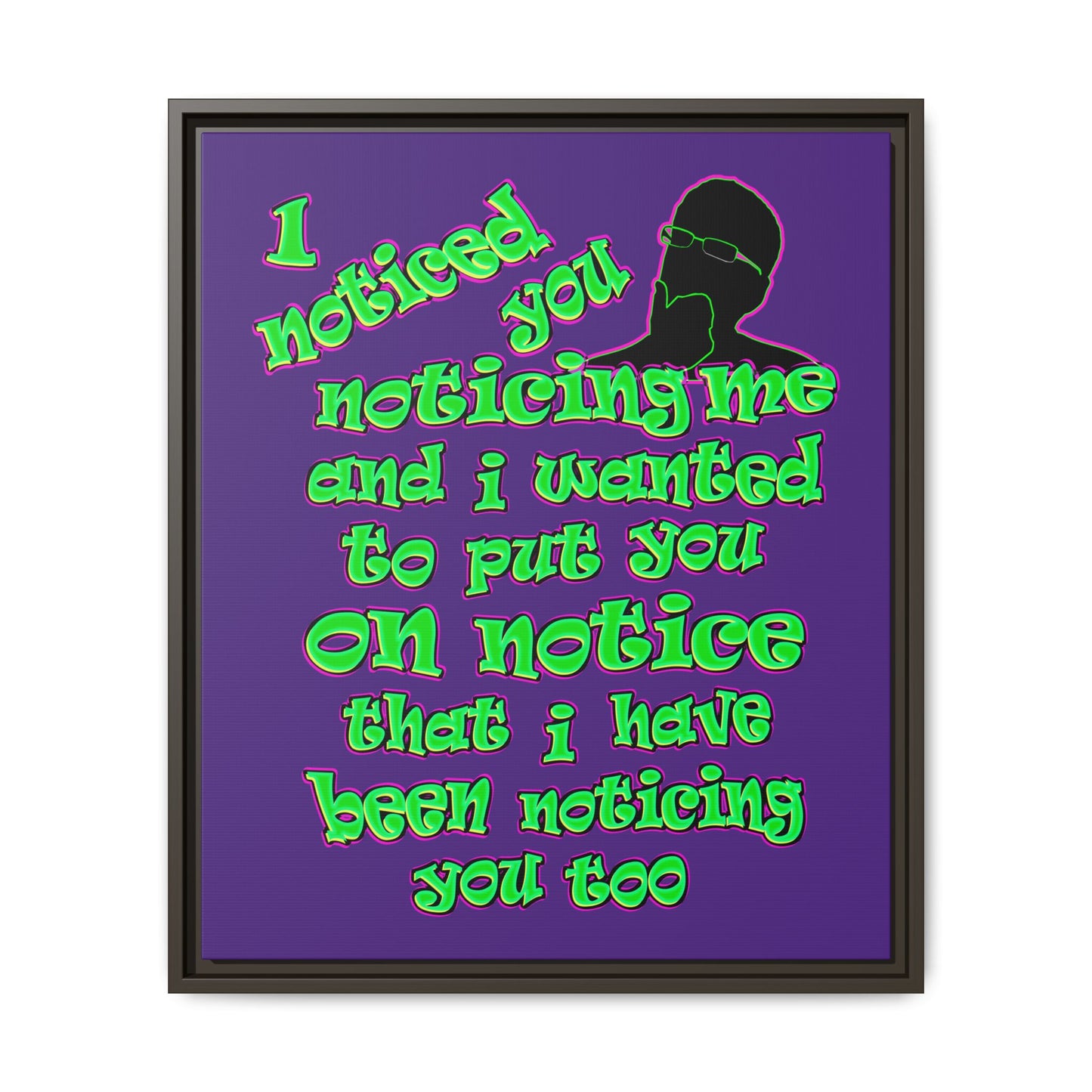 noticed you noticing - framed canvas art (purple)