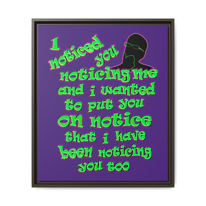 noticed you noticing - framed canvas art (purple)