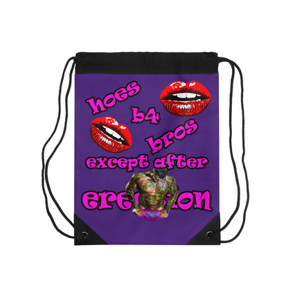 hoes b4 bros - Drawstring Bag (purple)
