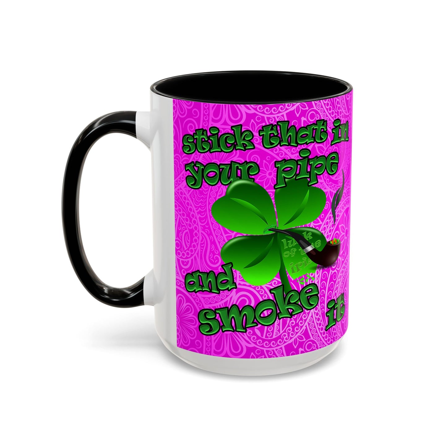 celtics logo - Accent Mug (pink swirl)