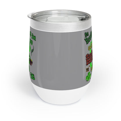 celtics logo - Chill Wine Tumbler (grey)