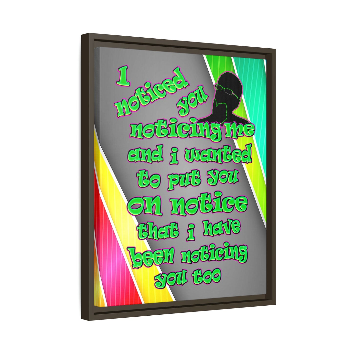 noticed you noticing - framed canvas art (rainbow split)