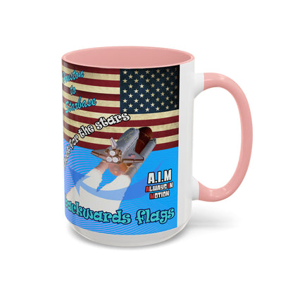 shoot for the stars - Accent Mug (light blue-purple wave)