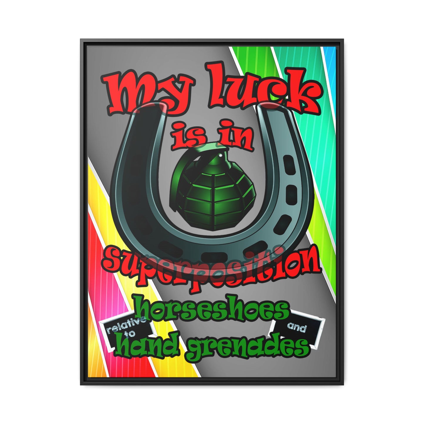 my luck - framed canvas art (rainbow split)