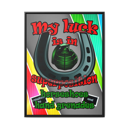 my luck - framed canvas art (rainbow split)