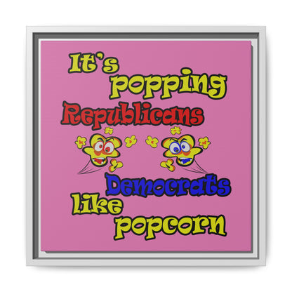 popping like popcorn - framed canvas art (light pink)