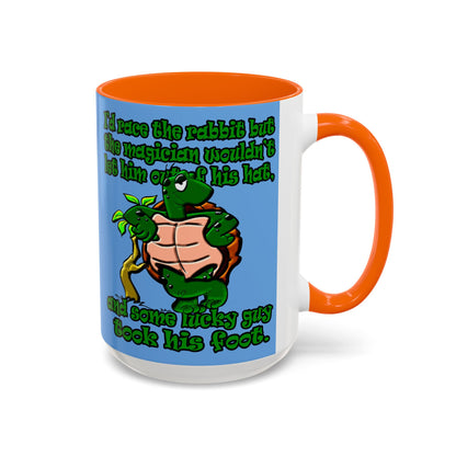 turtle race - Accent Mug (light blue)