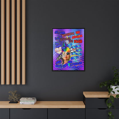 drop the beat - framed canvas art (purple wave)
