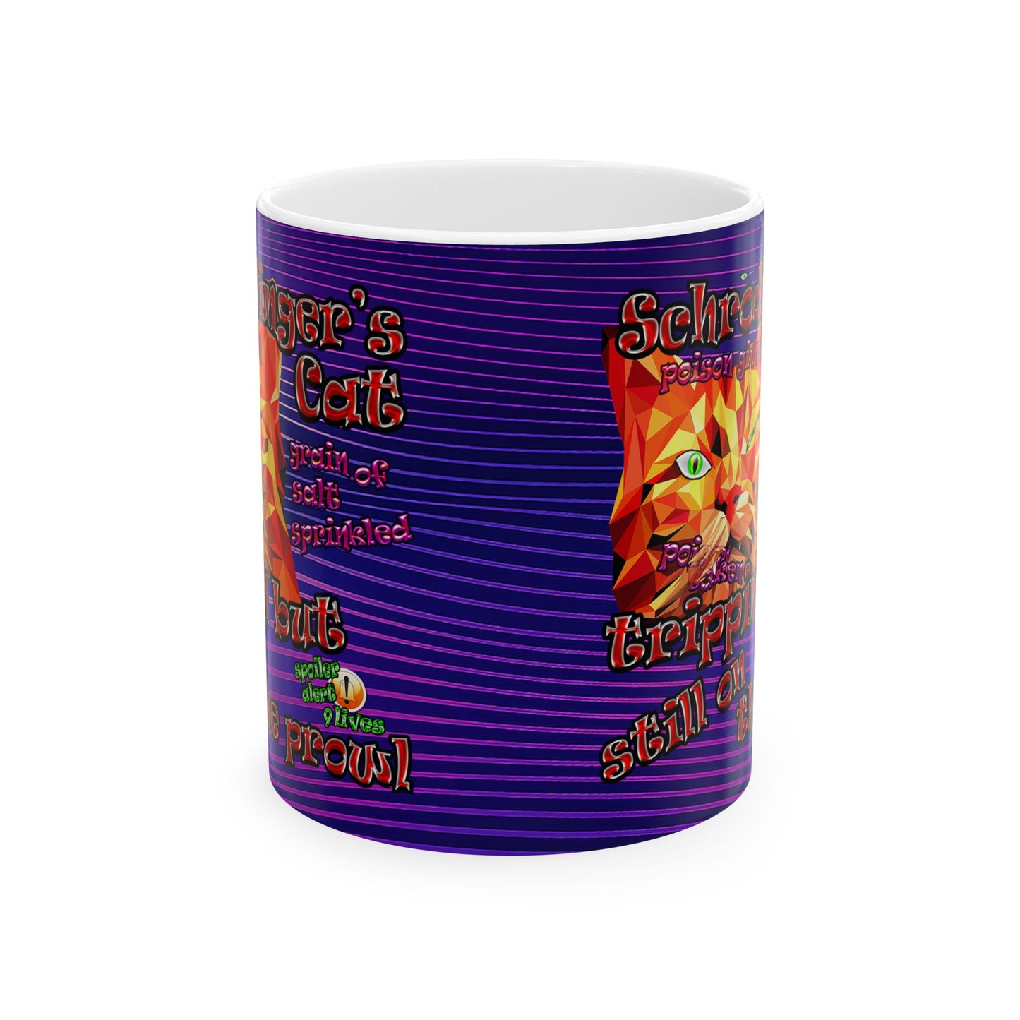 schrodinger's cat - White Mug (purple wave)