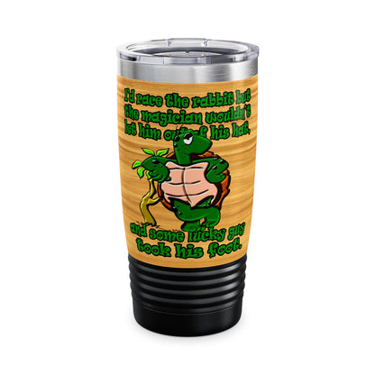 turtle race - Ringneck Tumbler, 20oz (butterscotch wood finish)