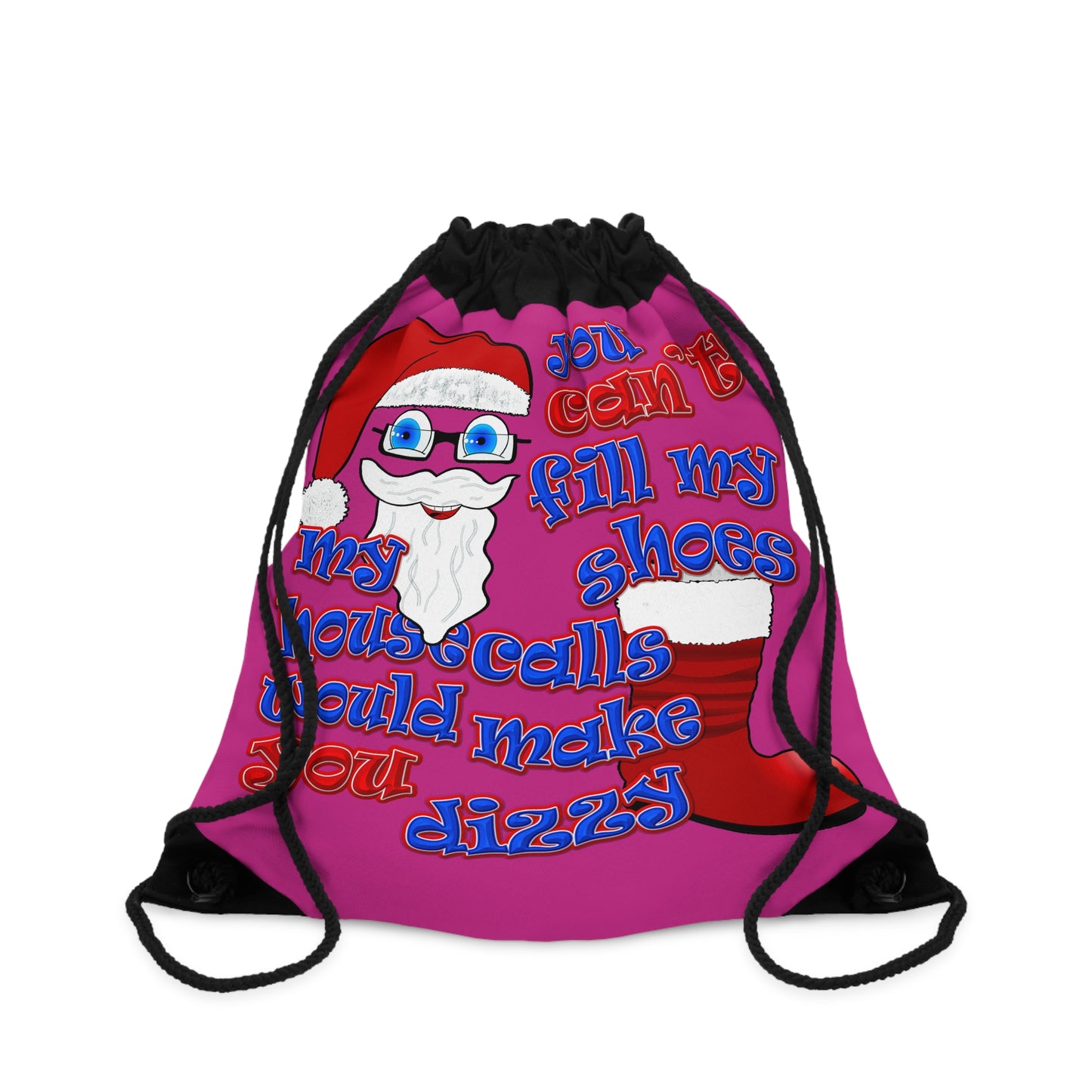 santa's shoes - Drawstring Bag (pink)