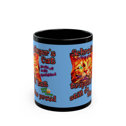 schrodinger's cat - Black Mug (light blue)