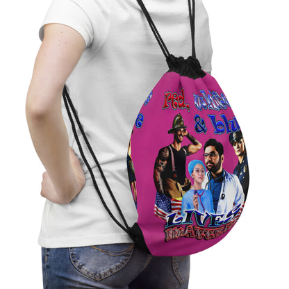 rw&b lives matter - Drawstring Bag (pink)