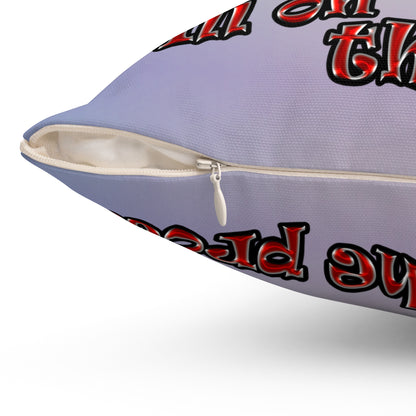 schrodinger's cat - Spun Polyester Square Pillow - (light blue-pink wave)