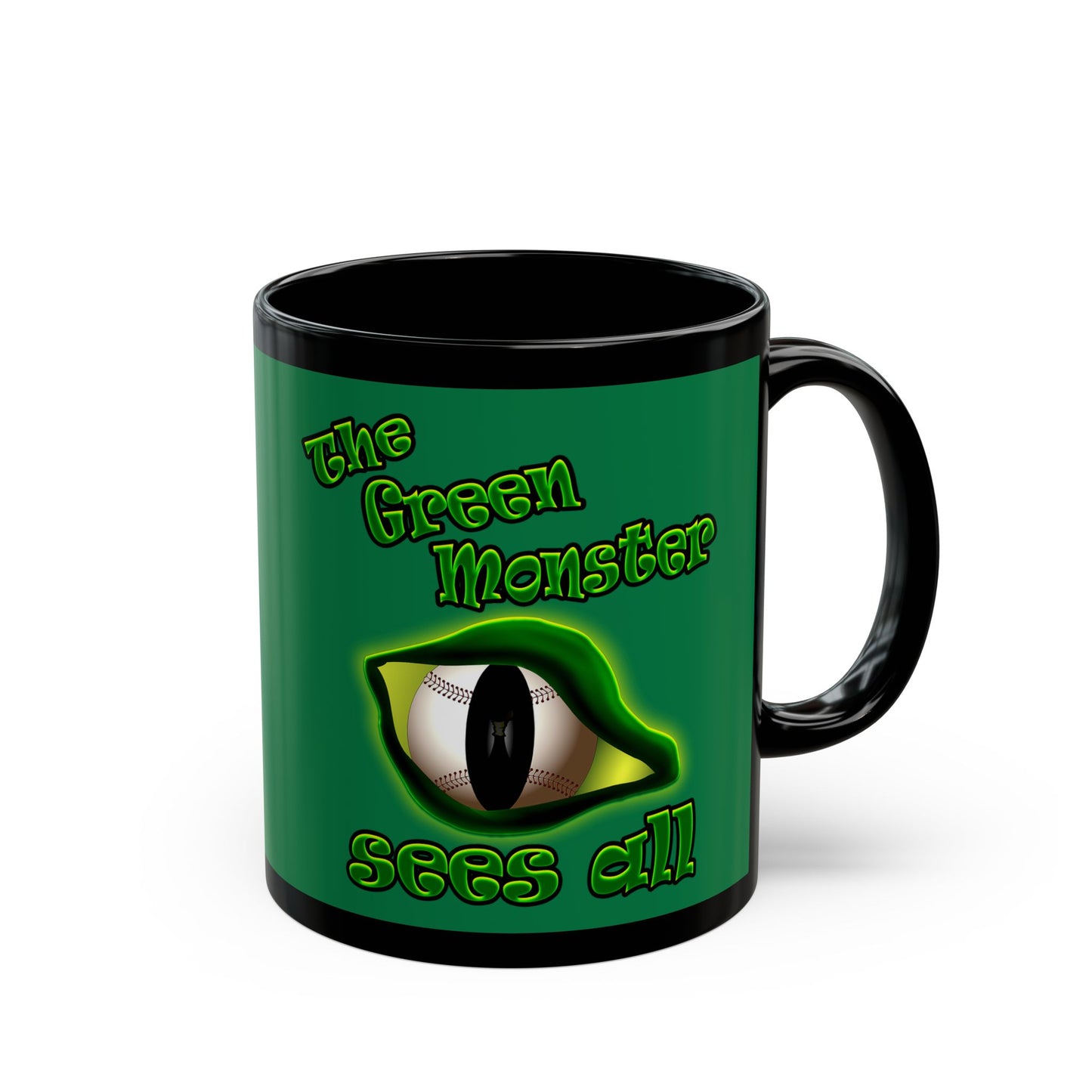 green monster - Black Mug (dark green)