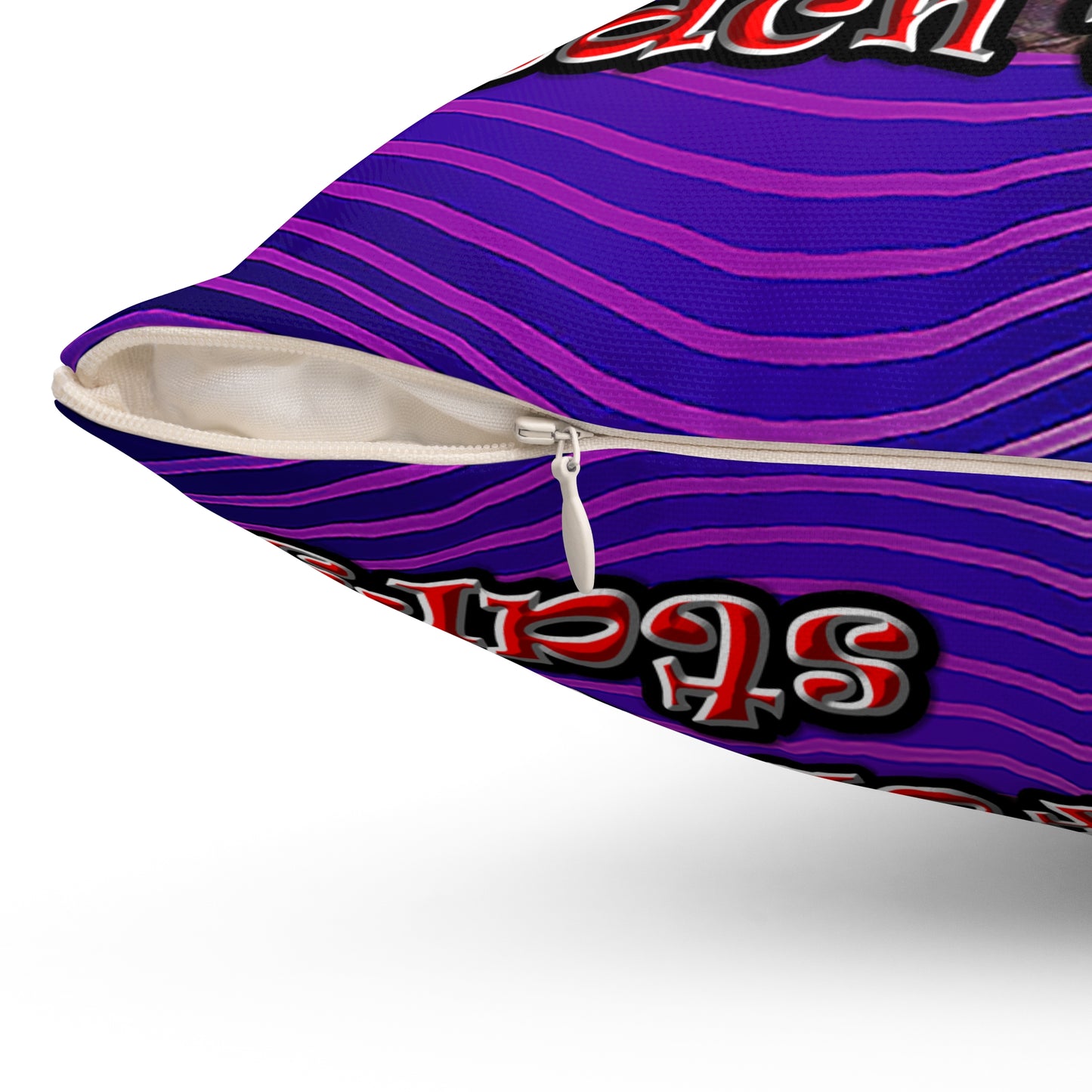 defy conquer reach - Spun Polyester Square Pillow - (purple wave)
