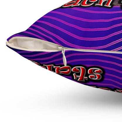 defy conquer reach - Spun Polyester Square Pillow - (purple wave)