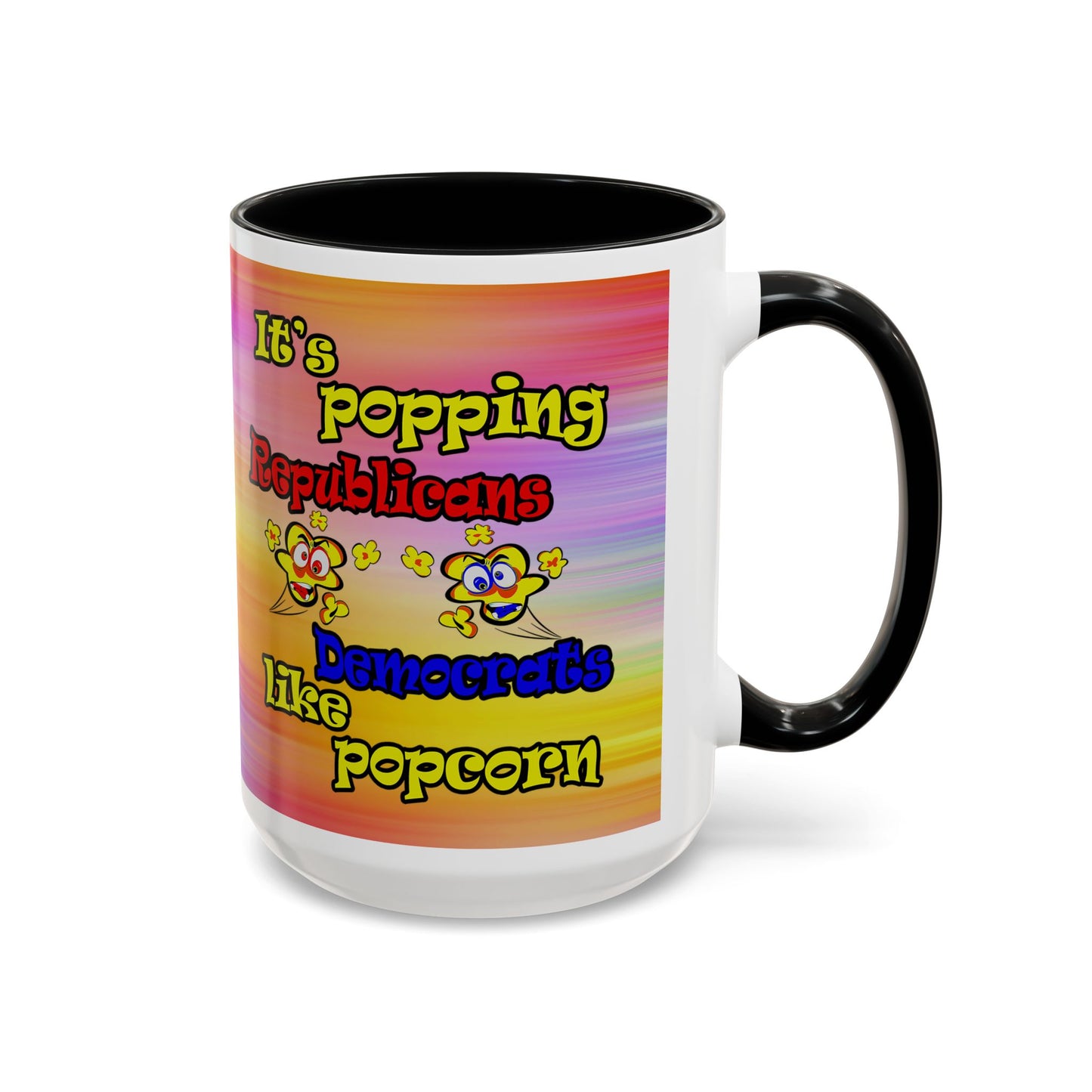 popping like popcorn - Accent Mug (color blur)