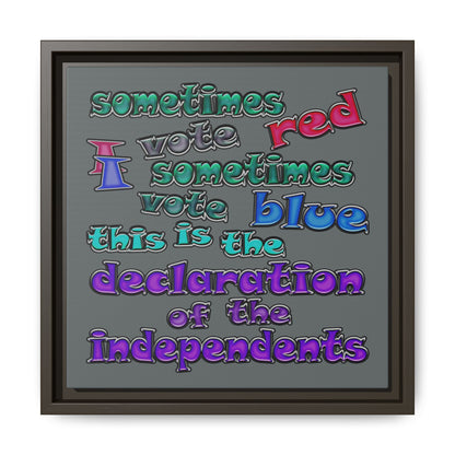 declaration of the independents - framed canvas art (dark grey)